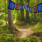 Prayer Flag Bali Batik Wall Art Lotus Om     Yin Yang Mandala Garden Yard Art