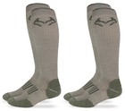 Realtree Mens Outdoor Merino Wool Tall Long Over The Calf Boot Socks 2 Pair Pack
