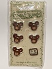 Vtg Trena s Trinkets Ceramic Buttons Bears Teddy Bear Heads I Love Bears 2 Hole