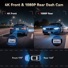 Redtiger A8 64gb Card 4k Dash Cam Front And Rear touch Screen loop Recording