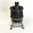 Vintage Small Pot Belly Stove Ashtray Black Cast Iron 5  Tall