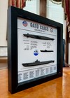 Gato Class Submarine Memorial Display Shadow Box  9  X 9   Black  Large