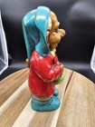 Coin Piggy Bank Gnome With Money Bag Chalk Ware Vintage 1960s