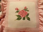 Rose Cross Stitched Pillow