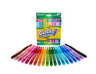 Crayola Clicks Washable Retractable Markers 20 Ct Kids School Coloring Set New