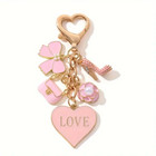 Love Pink Mini Bag Cosmetics Charm Keychain Key Ring Chain Keyring Fashion Women
