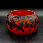 Mcm Jenkins Ceramics California Red Gray Round Planter 6    Htf 