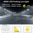 400w Led Parking Lot Light With Slip Fitter  5000k Daylight 56000lm  1500w Hpshi