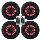  4  Genuine Marine 6 5  300w Marine Boat Speakers W led black black Grilles
