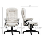 Massage Office Chair W  6 Points Heat Velvet Executive Office Chair Cream White
