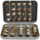 40pcs Fly Fishing Flies Kit Dry Wet Nymph Trout Bass Salmon Lures With Box