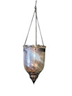 Moroccan Style Hanging Iridescent Glass Tealight Candle Lantern Holders Set Of 2
