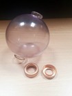 Antique Lightning Rod Purple Glass Ball With Copper End Caps 5 25  X 4 25 