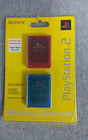 Sony Playstation 2 8mb Memory Card Red blue  2-pack    2 8mb Magicgate Cards