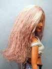 Barbie Doll Wig Size 4 Tibetan Lamb Mohair Ooak Custom  102 Pinkish-blond Mauve