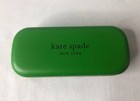 Kate Spade Eyeglass Case Green Black Hard Shell Cleaning Cloth Sun Glasses