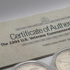 1994 Us Mint U s  Veterans Unc Commemorative Silver Dollar 3 Coin Set Coa