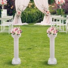 2 Pack Wedding 35  White Roman Column Plastic Pedestal Stand Flower Pot 110lbs