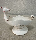 Polka Dot Pixie Candle Dish Holder Porcelain  In The Style Of Holt Howard Japan