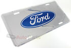 New    Ford Logo License Plate Aluminum Stamped Embossed Metal Chrome Tag