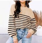 Women Winter Sweater Crew Neck Long Sleeve Loose Fit Knit Pullover Blouse Tops