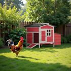 Wooden Chicken Coop Hen House Poultry Hutch Pet Cage W  Nesting Box Backyard 42 