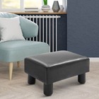 Small Ottoman Foot Rest Faux Leather Padded Foam Seat For Living Room Entryway