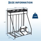 Bike Storage Rack For 3-4 Bikes Garage Stand With Top Basket Shelf Outdoor Use