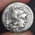 Dioscuri Gemini Denarius Ancient Roman Republic Silver Coin 148bc Pitio Vf