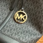 New Michael Kors Jet Set Small Top Zip Travel Tote Logo Carryall Black Nwt