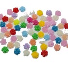 500 Mixed Color Flatback Resin Floral Mini Flower Cabochons 5mm Embellishments
