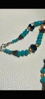 Silver Mermaid Blue Peach Bronze Beads Pendant Bead Necklace Jewelry