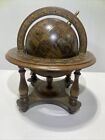 Vintage Old World Zodiac Wooden Desk Globe With Stand  Made In Italy 