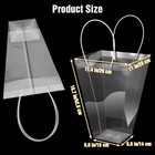 12 Pcs Clear Flower Bouquet Bags Large Plastic Gift Bag Handles Florist Party