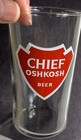 Chief Oshkosh Beer Wisconsin Painted Enamel Beer Glass Shell 4 1 2    Tall Minty
