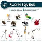Ourpet s Play-n-squeak Teathered   Feathered Play Wand Cat Toy  For All Breed