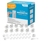 Magnetic Cabinet Locks For Child Safety - 24 Pack With 4 Keys   Cradle