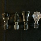 Lot Of 4 Vintage Clear Crystal Glass Decanter Bottle Stopper Heavy Large 
