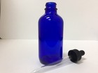 Global Glass Bottle With Glass Dropper 4 Oz 12 Piece Cobalt Blue New 12-pack 