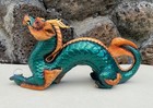 Vintage 1994 Windstone Editions Green Gold Oriental Jade Dragon Figurine 11  L