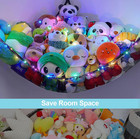 Stuffed Animals Net Or Hammock Kids Toy Storage Organizer With Led Light