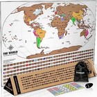  Scratch Off World Map  Poster With Flags  Deluxe Travel 24x17 White World Map