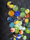 30 Vtg Alley Agate Flame swirl Marbles Artwork Corkscrew Akro Peltier German Lot