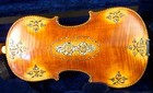 Gorgeous  Ornate Mop Inlaid Antique 4 4 German Violin With Matching Bow