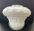 Vintage Art Deco Satin Milk Glass Acorn Style Ceiling Lamp Shade 3 25    Fitter