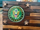 Patriotic American Flag United States Army Eagle Seal Wooden Wall Decor Plaque