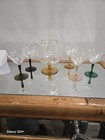 Vintage  Mcm Martini Cocktail Pitcher And Footed Glasses Bar Set