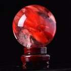 80mm Red Smelting Stone Sphere Quartz Crystal Energy Mineral Ball Reiki Healing