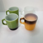 Fire King Anchor Hocking Milk Glass Mugs Set Of 4 Vintage Coffee Cups