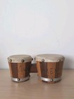 Bongo Drums Vintage Tijuana Mexico Mini Wood Souvenir Handcrafted Pair